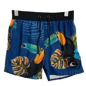NWOT WAVE LIFE Short 5-6 Boys Toucan Tropical Leaf Pull On Mesh Lined